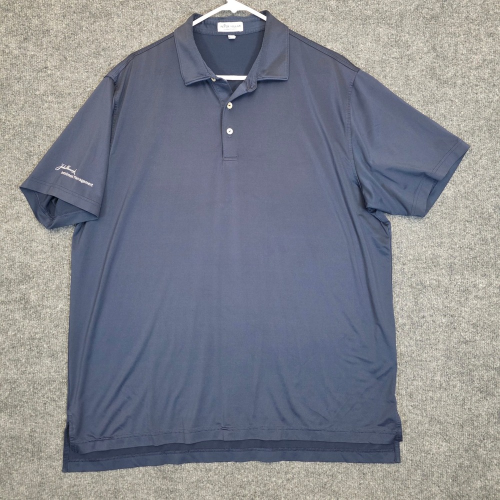 Peter Millar Summer Comfort Polo Shirt Mens XL Navy John Hancock Performance